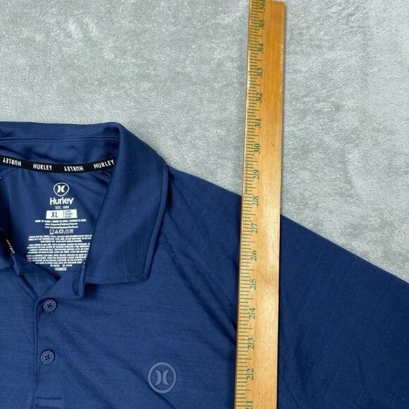 Hurley Men’s Polo Shirt Navy XL Polyester Blend Lightweight a0682 - Picture 3 of 6